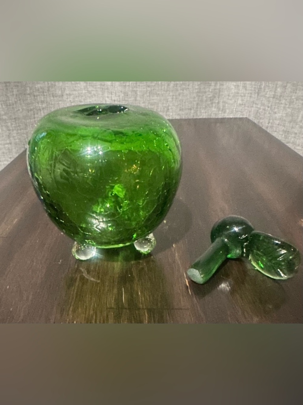 Green Hand-Blown Glass Apple Decorative Accent - Picture 6 of 9